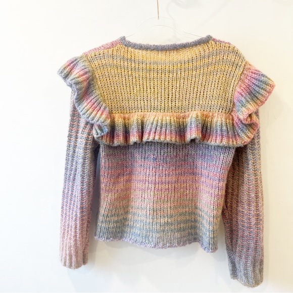 LoveShackFancy‎ Yumi Alpaca Wool Blend Sweater in Rainbow - Picture 4 of 10